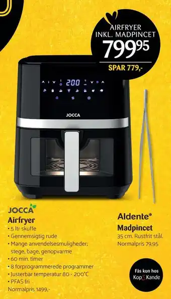 Kop & Kande Airfryer 5 liter inkl. madpincet tilbud