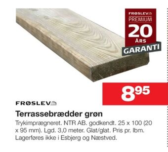 Bauhaus Frøslev træ a/s terrassebrædder tilbud