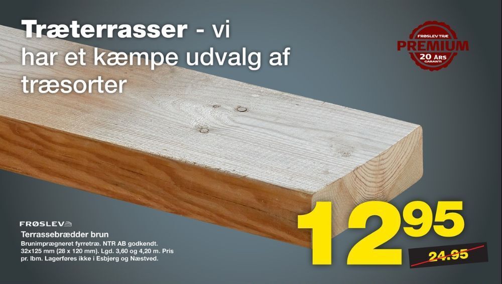 Bauhaus Frøslev træ a/s terrassebrædder tilbud