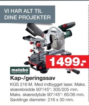 Bauhaus Metabo kap- og geringssav tilbud