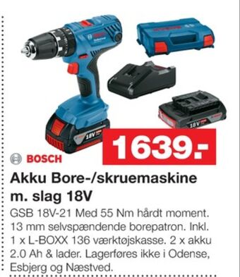 Blå bore- og skruemaskine
