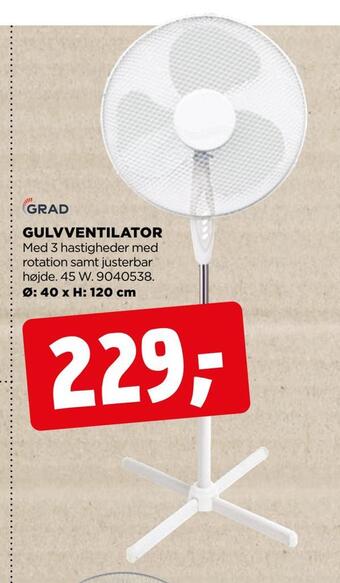 jem & fix Gulvventilator tilbud