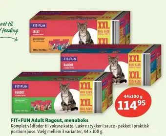 Maxi Zoo Fit+fun adult ragout, menuboks tilbud