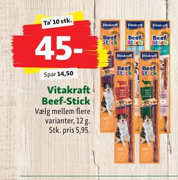 Maxi Zoo Vitakraft beef-stick tilbud