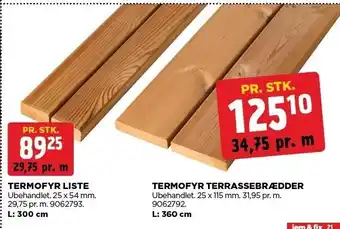 jem & fix Termofyr liste eller termofyr terrassebrædder tilbud
