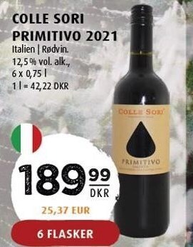 Scandinavian Park Colle sori primitivo 2021 - 6 flasker tilbud