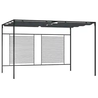 Havepavillon med udtrækkeligt tag 4x3x2,3 m 180 g/m² antracit