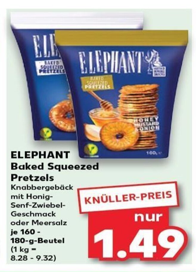 ELEPHANT Baked Squeezed Pretzels tilbud hos Kaufland