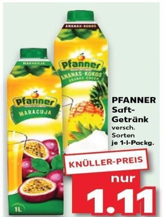 Kaufland DE PFANNER Saft- Getränk tilbud
