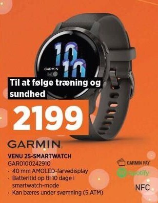 Power Garmin venu 2s-smartwatch tilbud