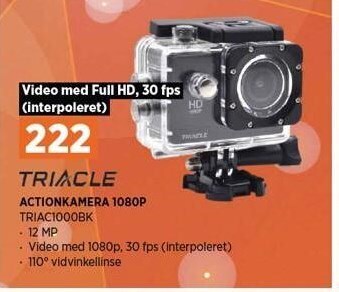 Power Triacle actionkamera 1080p tilbud