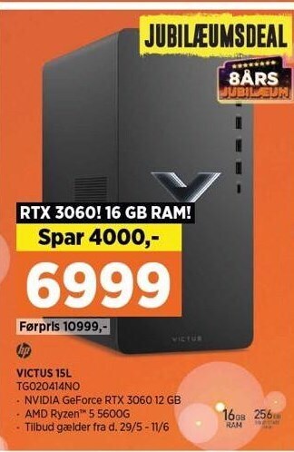Power Hp victus 15l tilbud