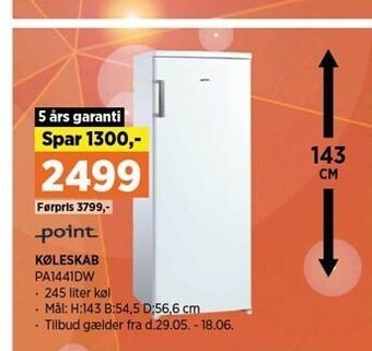 Power Point køleskab tilbud