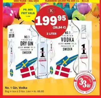 Købmandsgården No. 1 Gin, Vodka tilbud