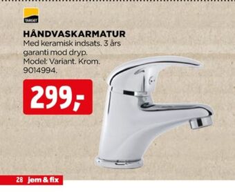 Target håndvaskarmatur
