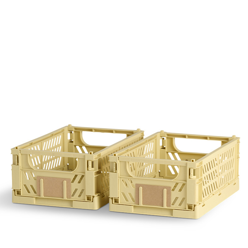 Kop & Kande Stabelbar foldekasse gul 2 stk. 25 x 16.5 x 10 cm tilbud