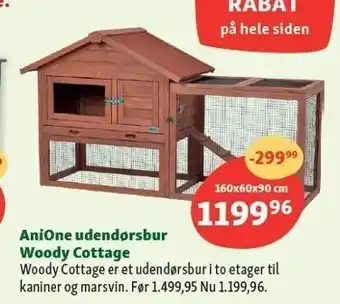 Maxi Zoo Anione udendørsbur woody cottage tilbud