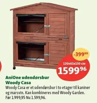 Maxi Zoo Anione udendørsbur woody casa tilbud