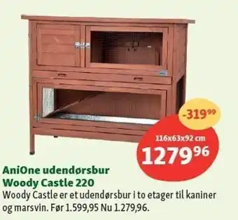 Anione udendørsbur woody castle 220