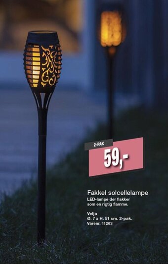Harald Nyborg Fakkel solcellelampe tilbud