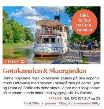 Vitus Rejser Gøtakanalen & skærgården tilbud