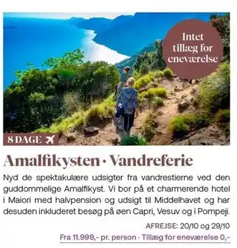 Vitus Rejser Amalfikysten tilbud