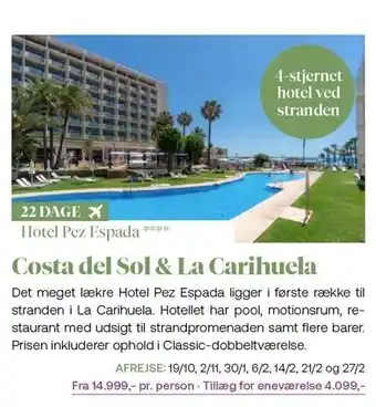 Vitus Rejser Costa del sol & la carihuela tilbud