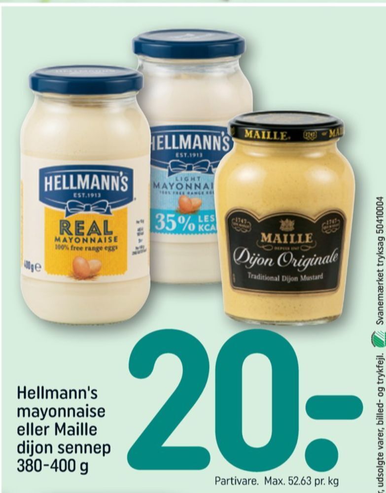 Rema 1000 Hellmanns mayonnaise tilbud