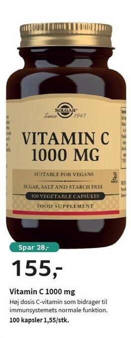 Helsam Vitamin c 1000 mg tilbud