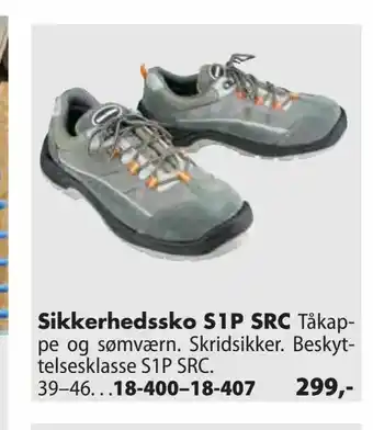 Biltema Sikkerhedssko S1P SRC tilbud