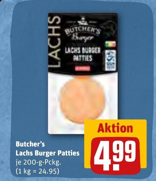 Butcher's Lachs Burger Patties tilbud hos REWE