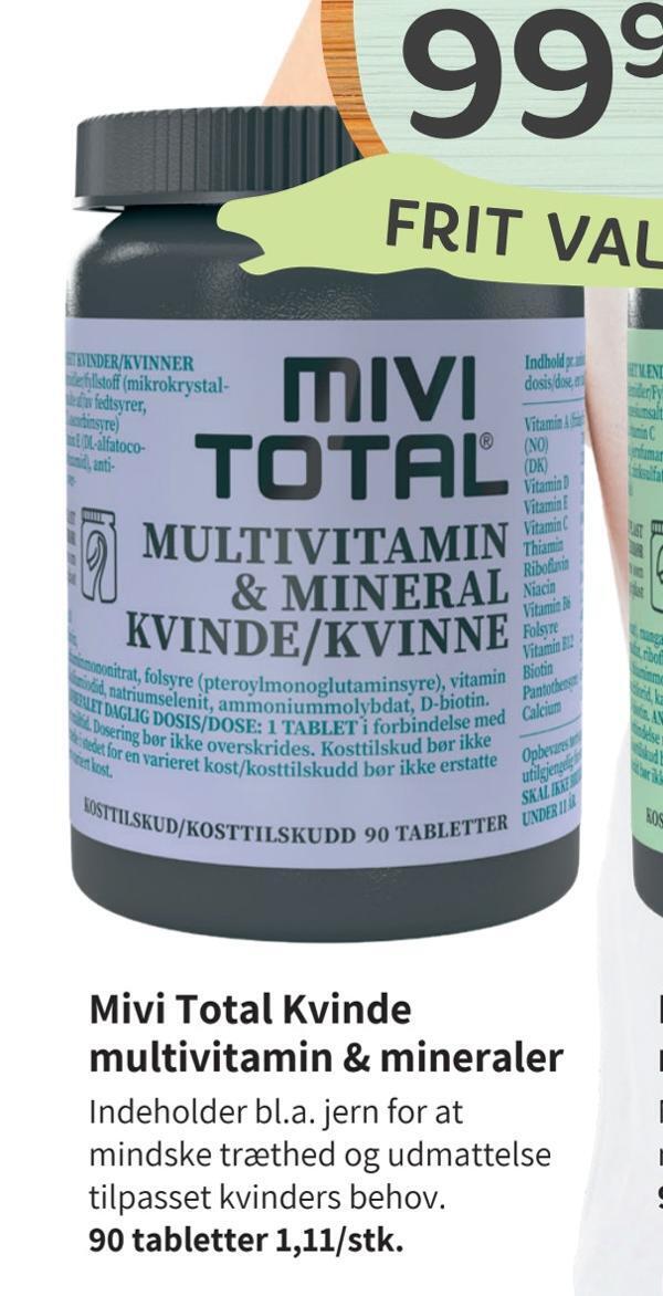 Din Lokale Helsekost Mivi total kvinde multivitamin & mineraler tilbud