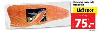 Lidl Hel norsk lakseside med skind tilbud
