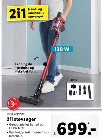Lidl SILVERCRESTⓇ 2i1 støvsuger tilbud