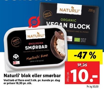 Lidl Naturli' blok eller smørbar tilbud