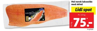 Lidl Hel norsk lakseside med skind tilbud