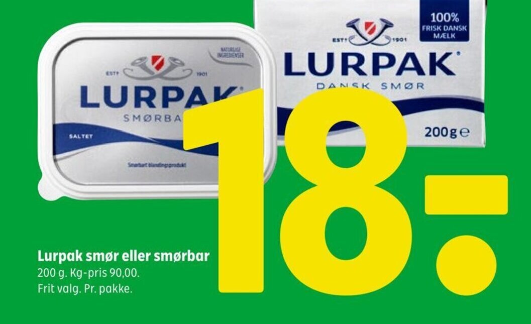 Coop 365 Lurpak smør eller smørbar tilbud
