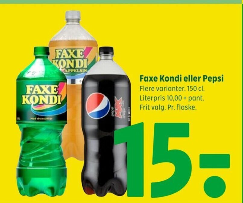 Coop 365 Faxe Kondi eller Pepsi tilbud