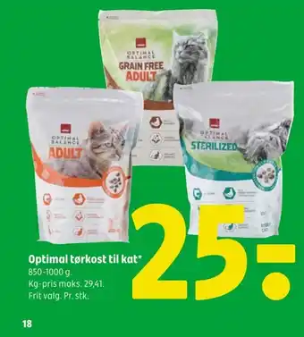 Optimal tørkost til kat* 850-1000 g.