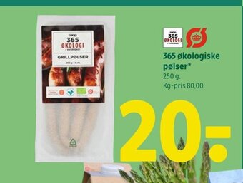 Coop 365 365 økologiske pølser* tilbud