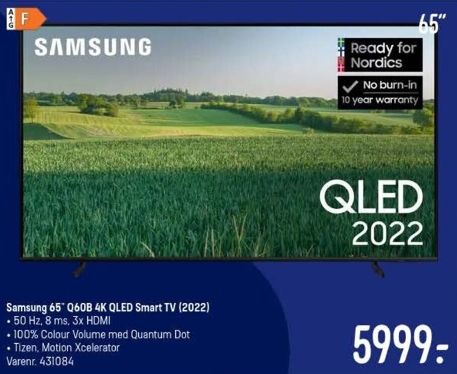 Samsung 65 Q60b 4k Qled Smart Tv 2022 Tilbud Hos Elgiganten