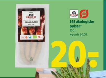 Coop 365 365 økologiske pølser tilbud