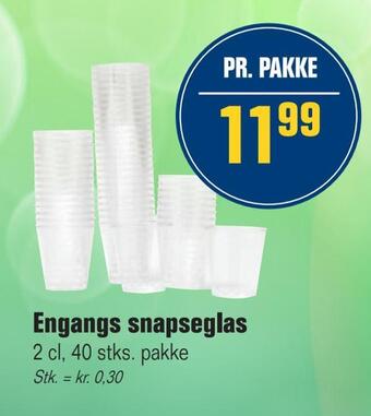 Engangs snapseglas