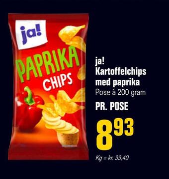 Otto Duborg Ja! kartoffelchips med paprika tilbud