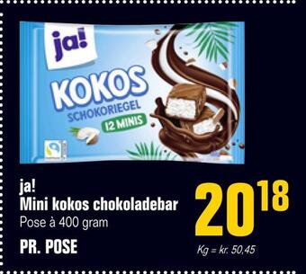 Otto Duborg Ja! mini kokos chokoladebar tilbud