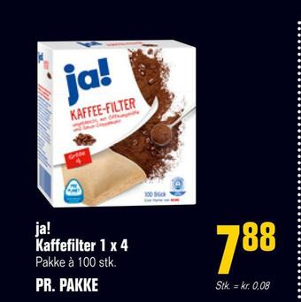 Otto Duborg Ja! kaffefilter 1 x 4 tilbud