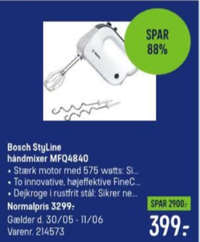 Elgiganten Bosch håndmixer tilbud