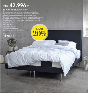 SengeSpecialisten Tempur move elevationsseng tilbud