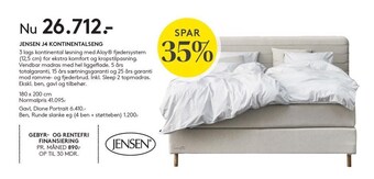 SengeSpecialisten Jensen j4 kontinentalseng tilbud