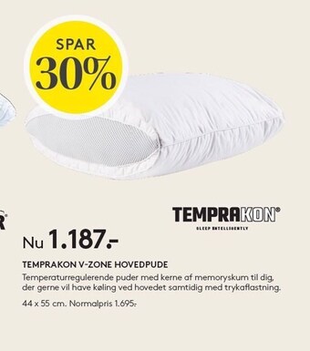SengeSpecialisten Temprakon v-zone hovedpude tilbud